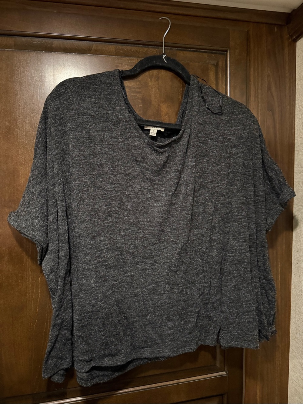 Umgee Charcoal Gray Short Sleeve Relaxed Tee